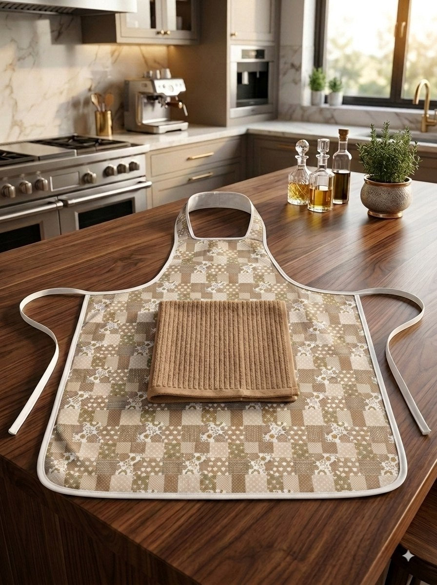 Printed Kitchen Apron Set (2 pcs)