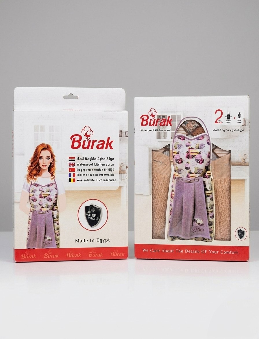 Printed Kitchen Apron Set (2 pcs)