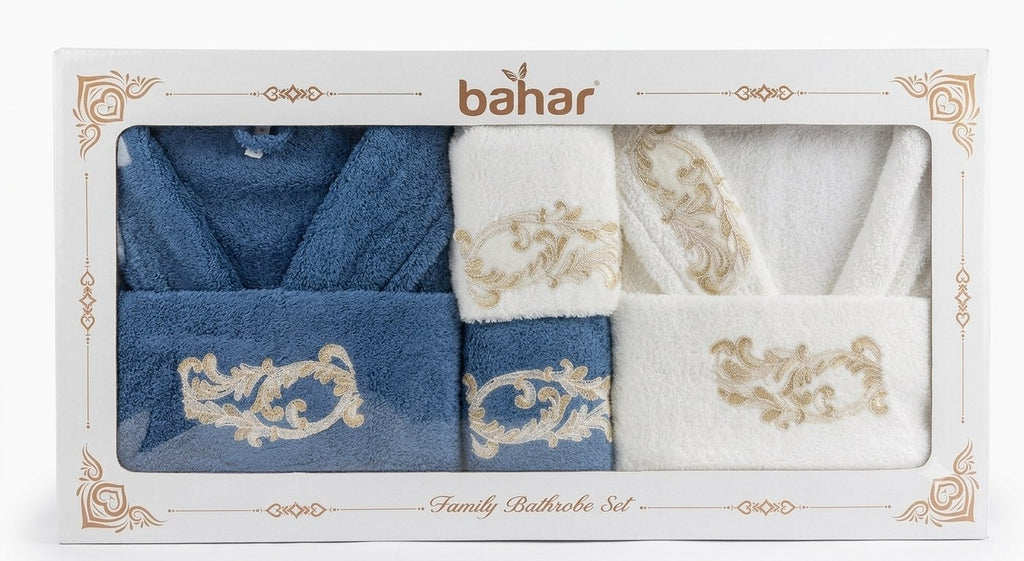 Bahar Classic Double Robe Set with Half Towel (6 pcs)